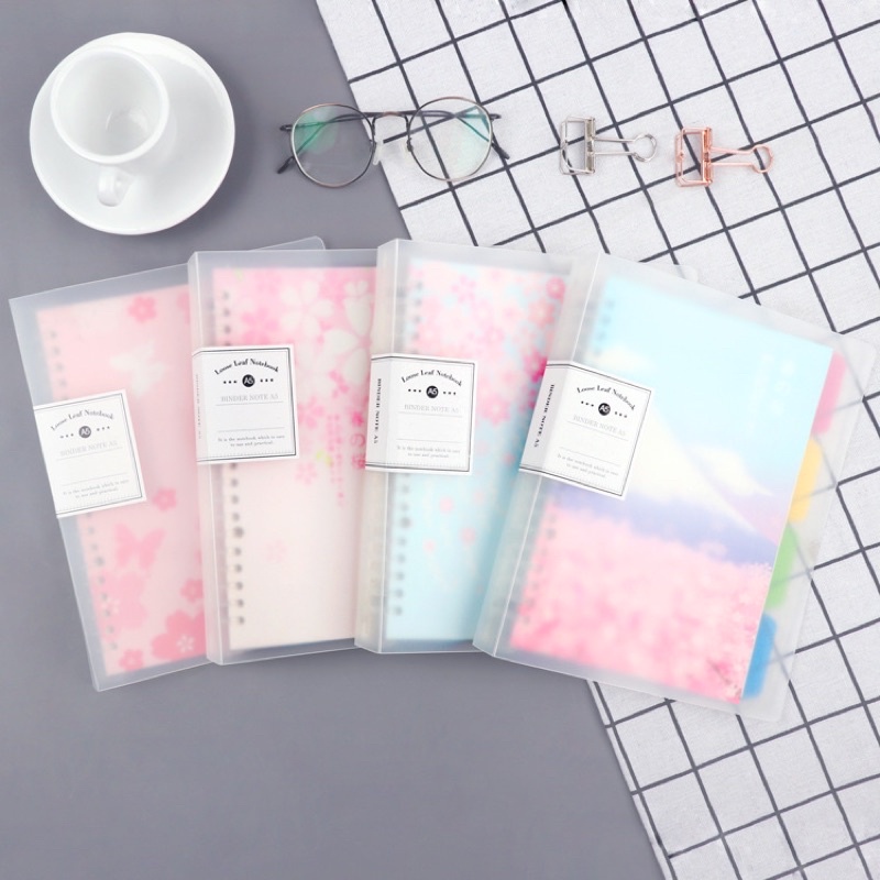 Bộ binder loose leaf bìa còng A4 B5 A5 làm planner gồm bìa + 4 tab + 45 tờ line