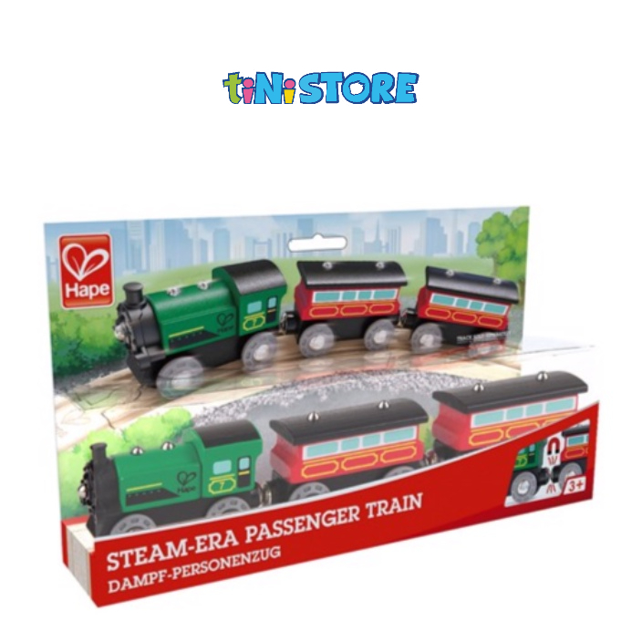tiNiStore-Đồ chơi đầu xe lửa hơi nước kèm toa nối nam châm HAPE E3719A