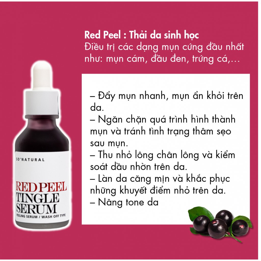 [Chính Hãng] Tinh Chất Tái Tạo Da Red Peel Tingle Serum Thay Da Sinh Học So Natural 35ml