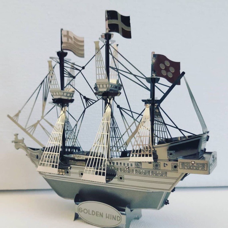 Mô Hình Lắp Ghép 3D Kim Loại Tự Ráp Tàu Golden Hind - Chưa Lắp