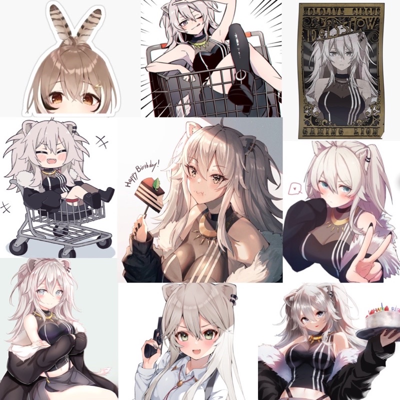Ảnh Sticker shishiro botan Hololive 30-60 hình ép lụa khác nhau