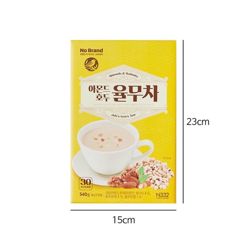 Trà Ý Dĩ Hạnh Nhân Hàn Quốc NO BRAND BY EMART Hộp 540G/ 30 Gói