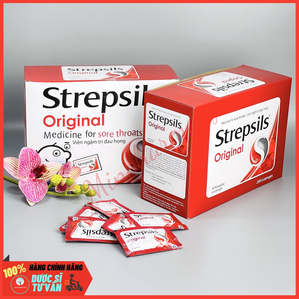 Viên ngậm Giảm ho, Giảm đau họng STREPSILS Original  - Minpharmacy