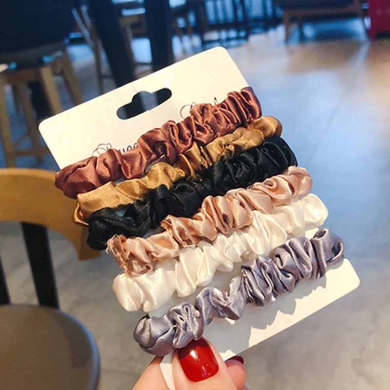 Set 6 Dây Buộc Tóc Co Giãn Thời Trang Cho Nữ