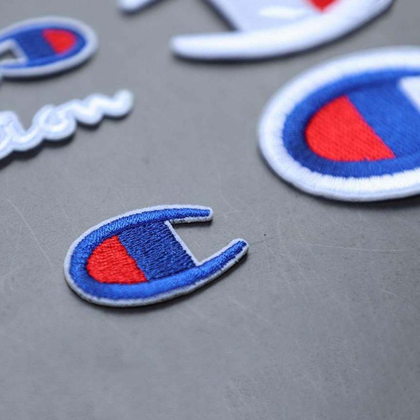 Sticker thêu logo Champion - Patch thêu vá quần áo thun sơ mi balo S49
