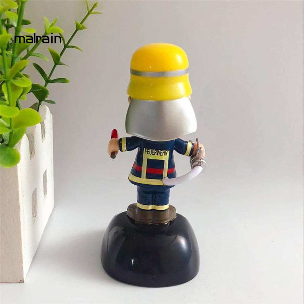 Phụ Kiện Trang Trí Nội Thất Xe Hơi Hình Lính Cứu Hỏa Bằng Năng Lượng Mặt Trời