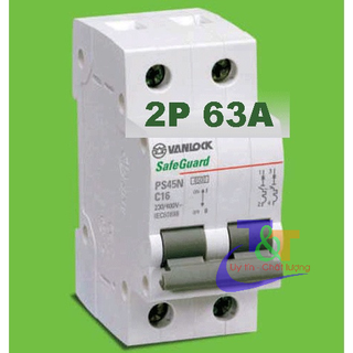 Cầu dao tự động 1pha 2 tép 16a, 20a, 25a, 32a, 40a, 50a, 63a chính hãng sino
