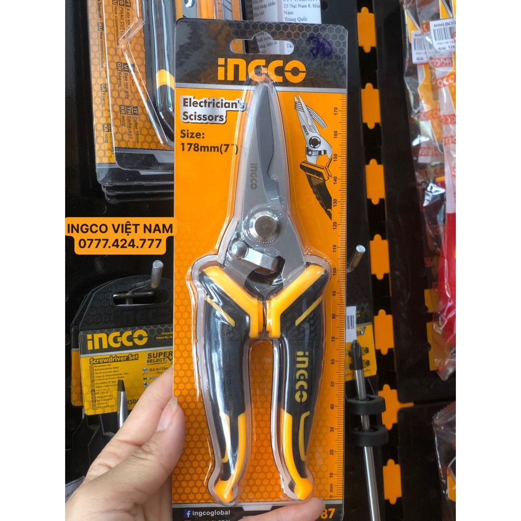Kéo cắt đa năng 18cm tay cầm cao su TPR INGCO HES0187 HÌNH ẢNH THỰC TẾ ..