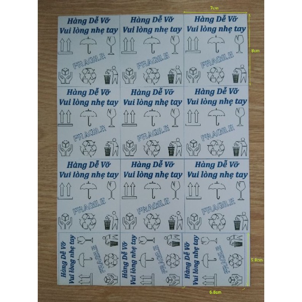 Tem decal lột dán "HÀNG DỄ VỠ"