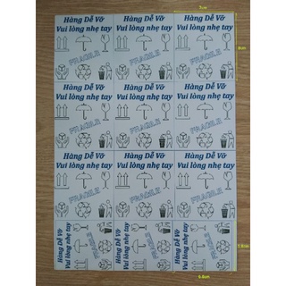 Tem decal lột dán "hàng dễ vỡ"