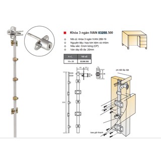 Khóa tủ 3 ngăn IVAN 03288