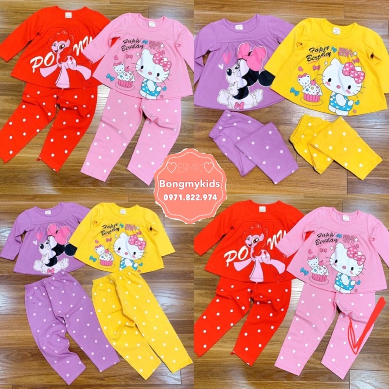 Quần áo bé gái, Bộ dài tay baby doll dễ thương. Hàng nhà máy chuẩn đẹp