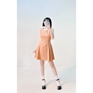 Đầm xoè nhúng eo cam đất korea