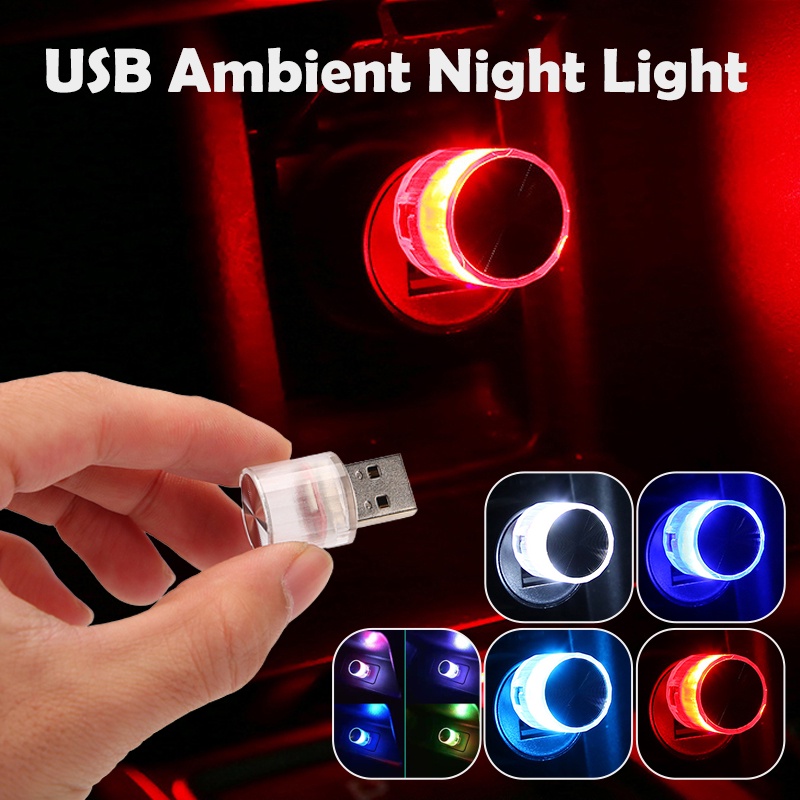 Đèn LED USB Mini Nhiều Màu Ánh Sáng Thay Thế Trang Trí Nội Thất Xe Hơi