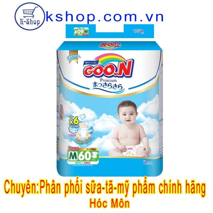 Tã Dán GooN Premium size M60 miếng Cho bé 7-12kg