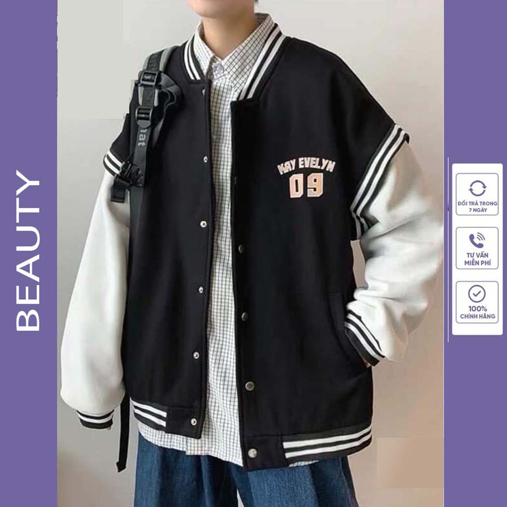 Áo khoác nam nữ áo bomber nam nữ bóng chày nhung tăm 2 lớp đẹp form rộng chất liệu kaki dầy dặn mã 306 BEAUTY - TD36