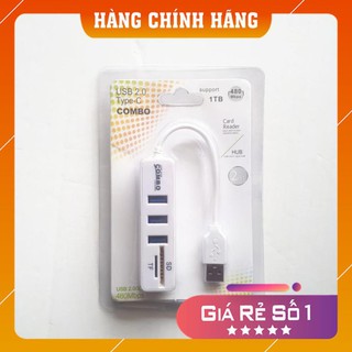 10 Bộ chia usb 3 cổng có khe đọc thẻ nhớ | hub usb 2.0, card reader