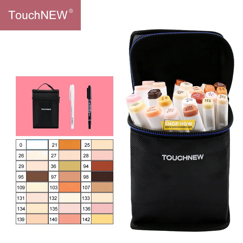 [DA ĐEN] Bộ 24 Màu Marker TouchNew - Set Da