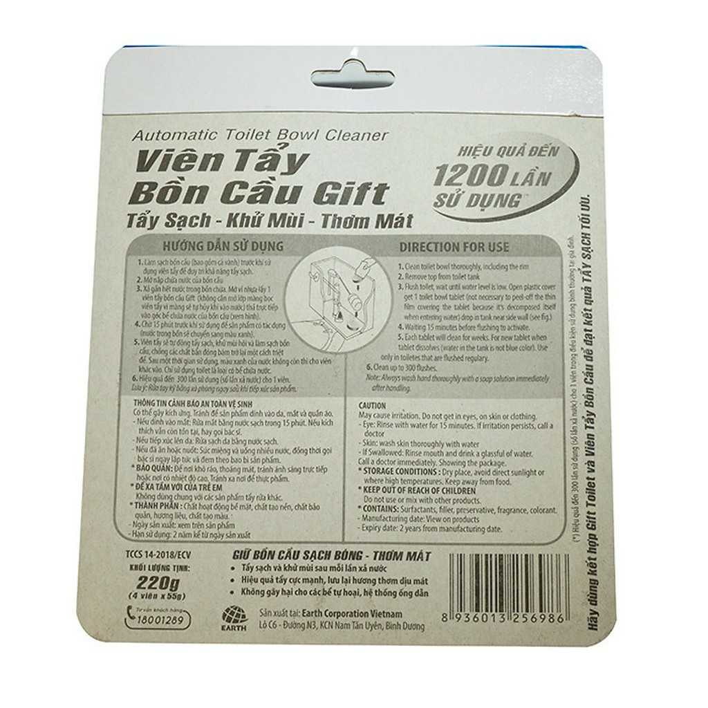 Viên Thả Bồn Cầu GIFT 55g ( Một viên hiệu quả đến 300 lần sử dụng )