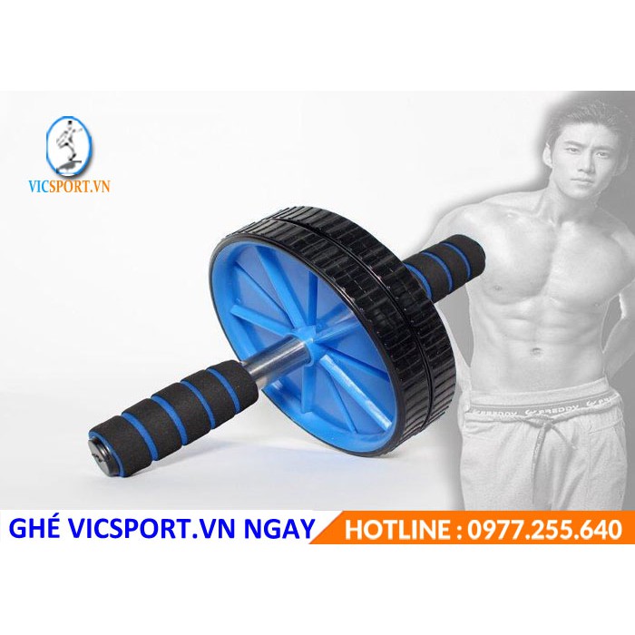 Bánh xe lăn 5 trong 1 hỗ trợ luyện tập thể hình (Tặng Đệm Lót Gối) - Vicsportvn