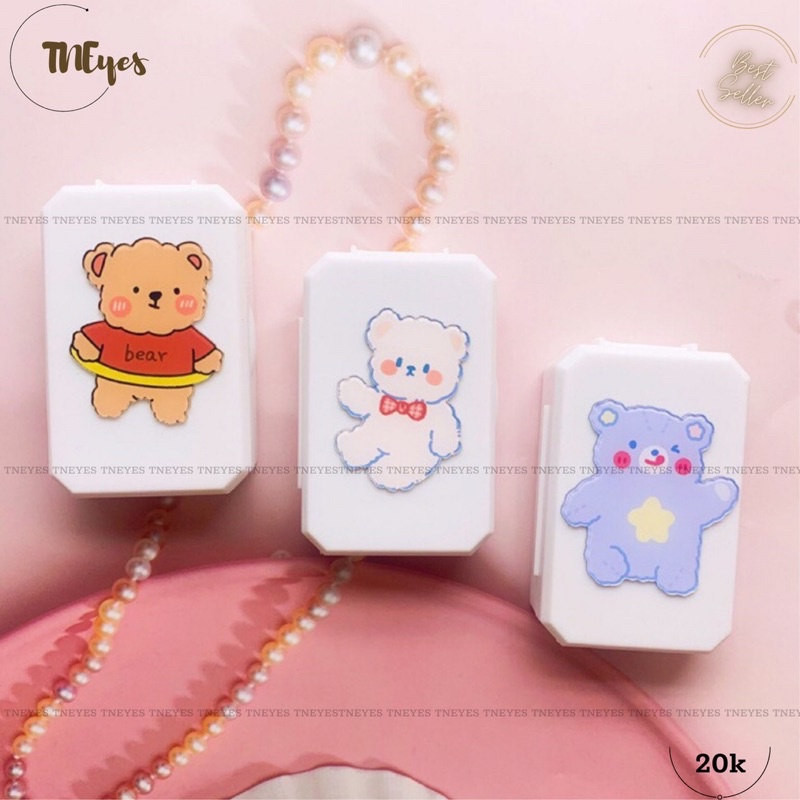 Khay Mini Đựng Lens Kính Áp Tròng Có Gương Full Dụng Cụ Đeo