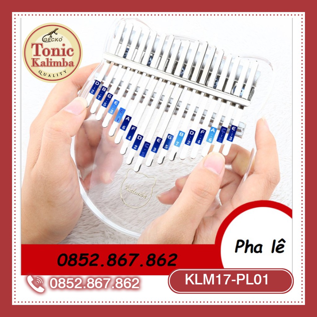 [CÓ SẴN] Đàn kalimba 17 phím pha lê nguyên khối KLM17-PL01 Âm vang phím chuẩn đủ phụ kiện