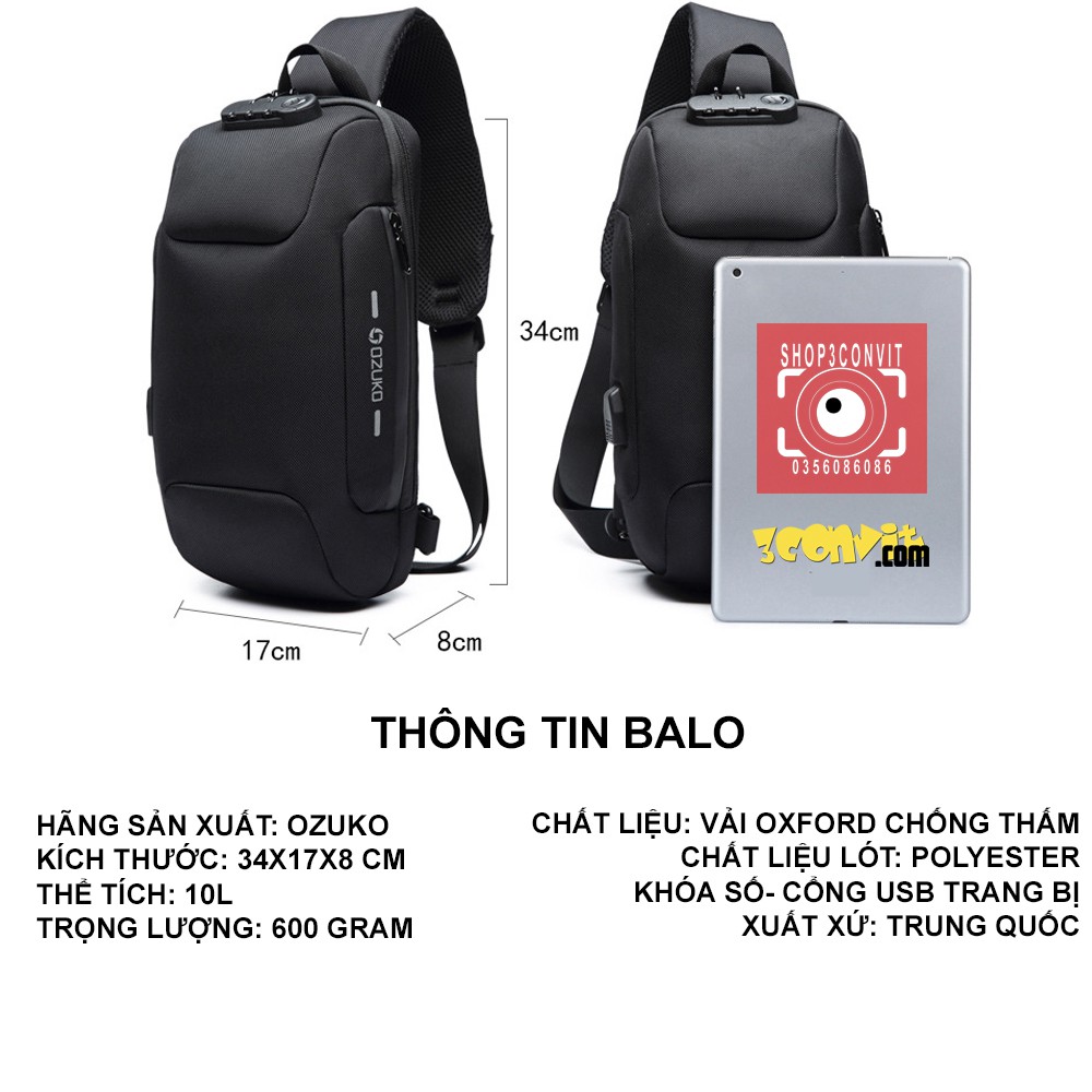 Túi đeo chéo 4.0 thương hiệu Ozuko