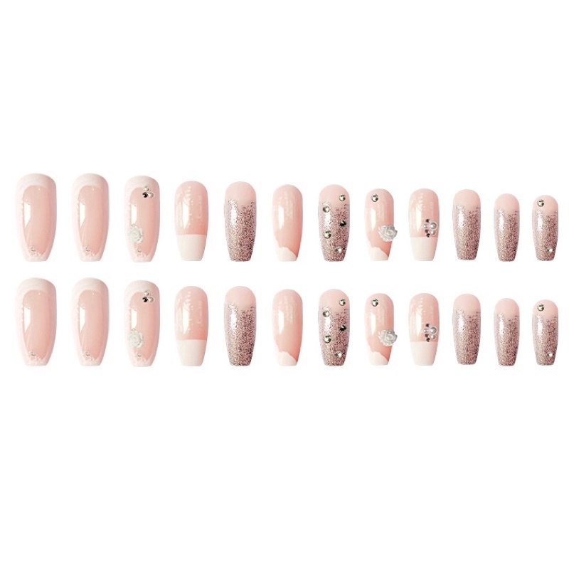 Set 24 móng giả D494 đính đá cao cấp