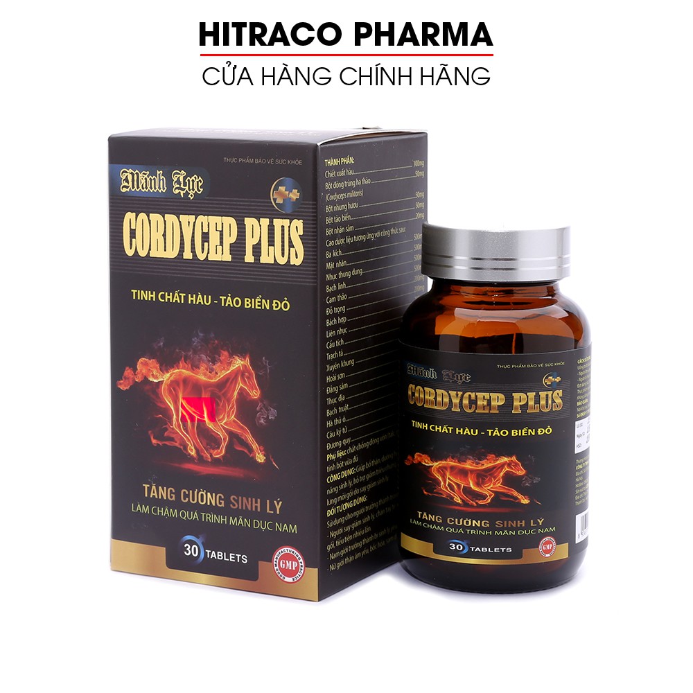 Tinh chất Hàu biển Tảo biển đỏ Cordycep Plus Đen tăng cường sinh lý nam, bổ thận tráng dương - Hộp 30 viên | BigBuy360 - bigbuy360.vn