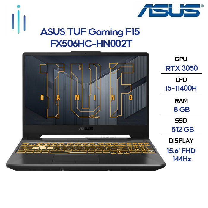 Laptop ASUS TUF Gaming F15 FX506HC-HN002T i5-11400H | 8GB | 512GB |RTX 3050 | 15.6| W10)
