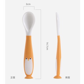 [Haobaby shop] Thìa nhựa ăn dặm hình chim cánh cụt cho bé