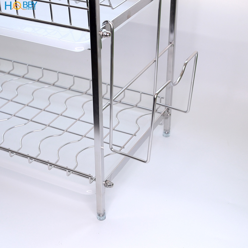 Kệ đựng chén bát 2 tầng Inox 304 cao cấp HOBBY Home Decor KC2F - tất cả trong 1 kệ chén - mẫu 2 tầng