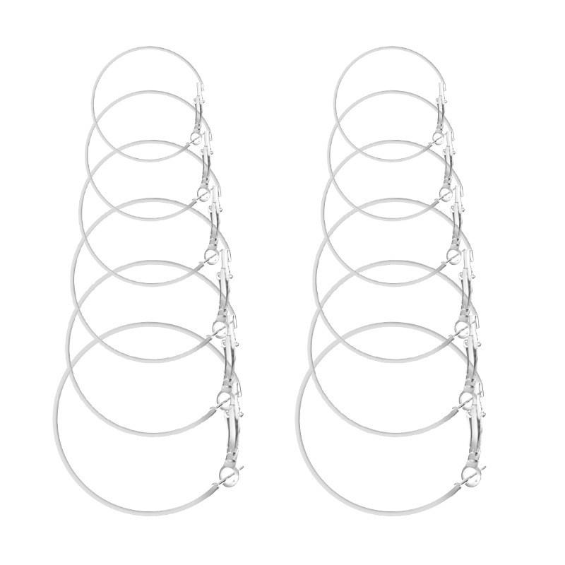 Bộ 6 đôi bông tai phụ kiện cho nữ hình tròn thời trang với nhiều kích thước