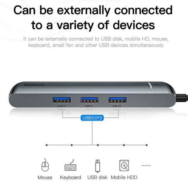 Hub chuyển Baseus Mechanical Eye 6 in 1 Smart Hub có bảo hành