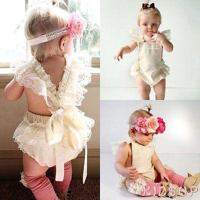 Áo liền quần viền nhún ren dễ thương cho bé gái
