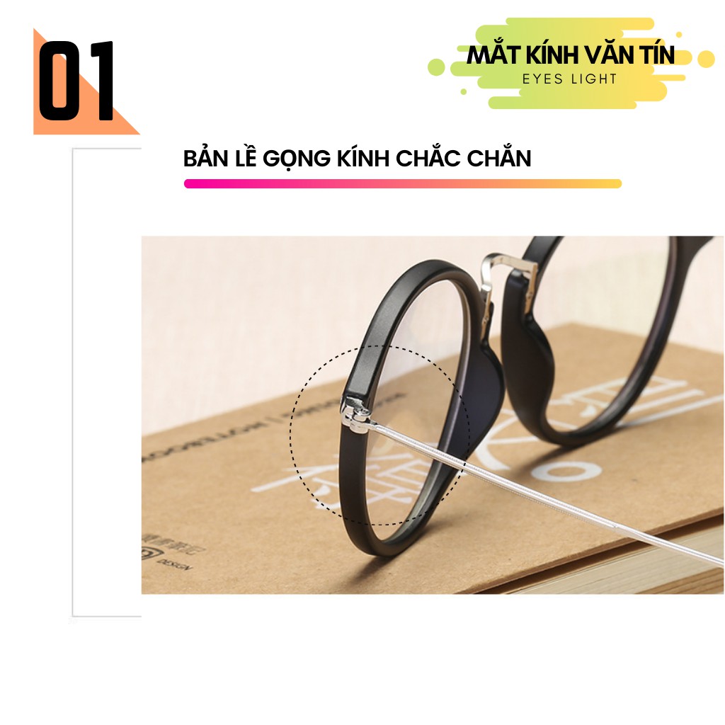 Kính mắt cận Eyes Light T547 nam nữ gọng kính cận càng kim loại pha nhựa nhiều màu | BigBuy360 - bigbuy360.vn