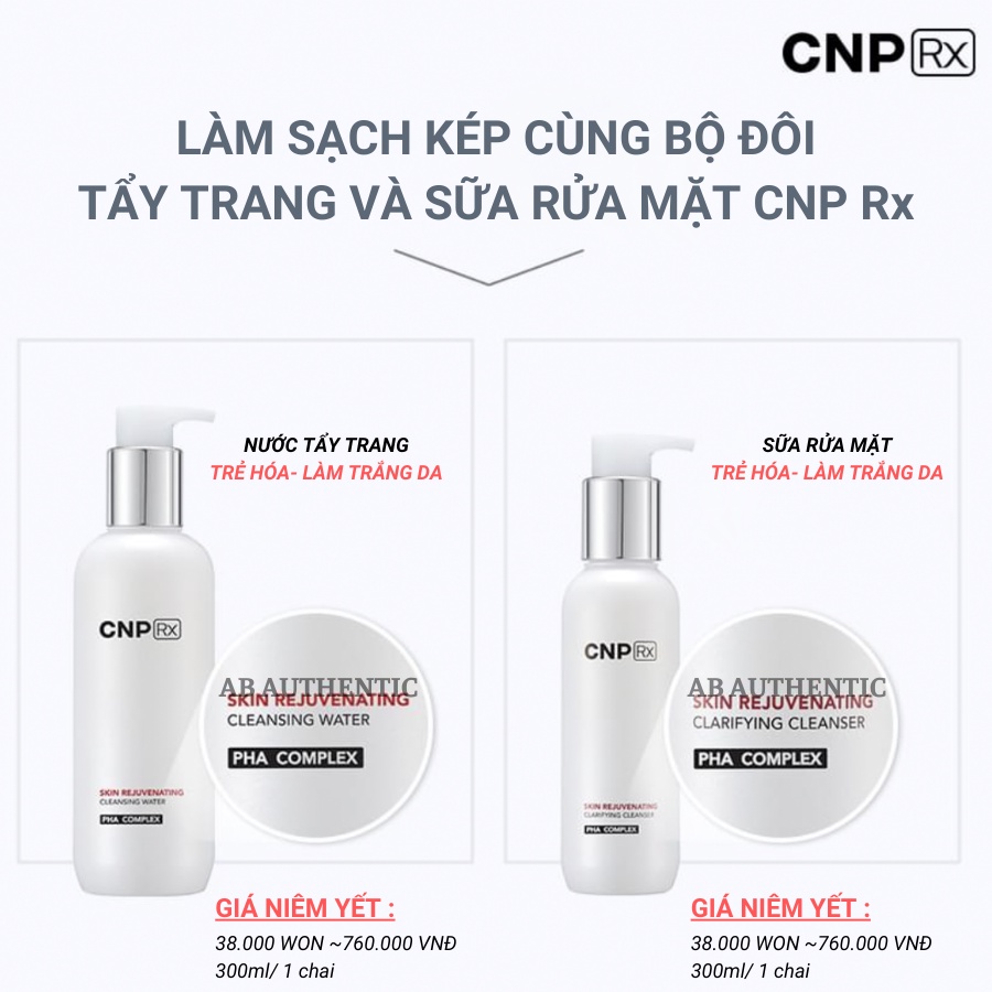 Sữa rửa mặt CNP Rx trắng làm sáng da Skin Rejuvenating Clarifying Cleanser- AB AUTHENTIC