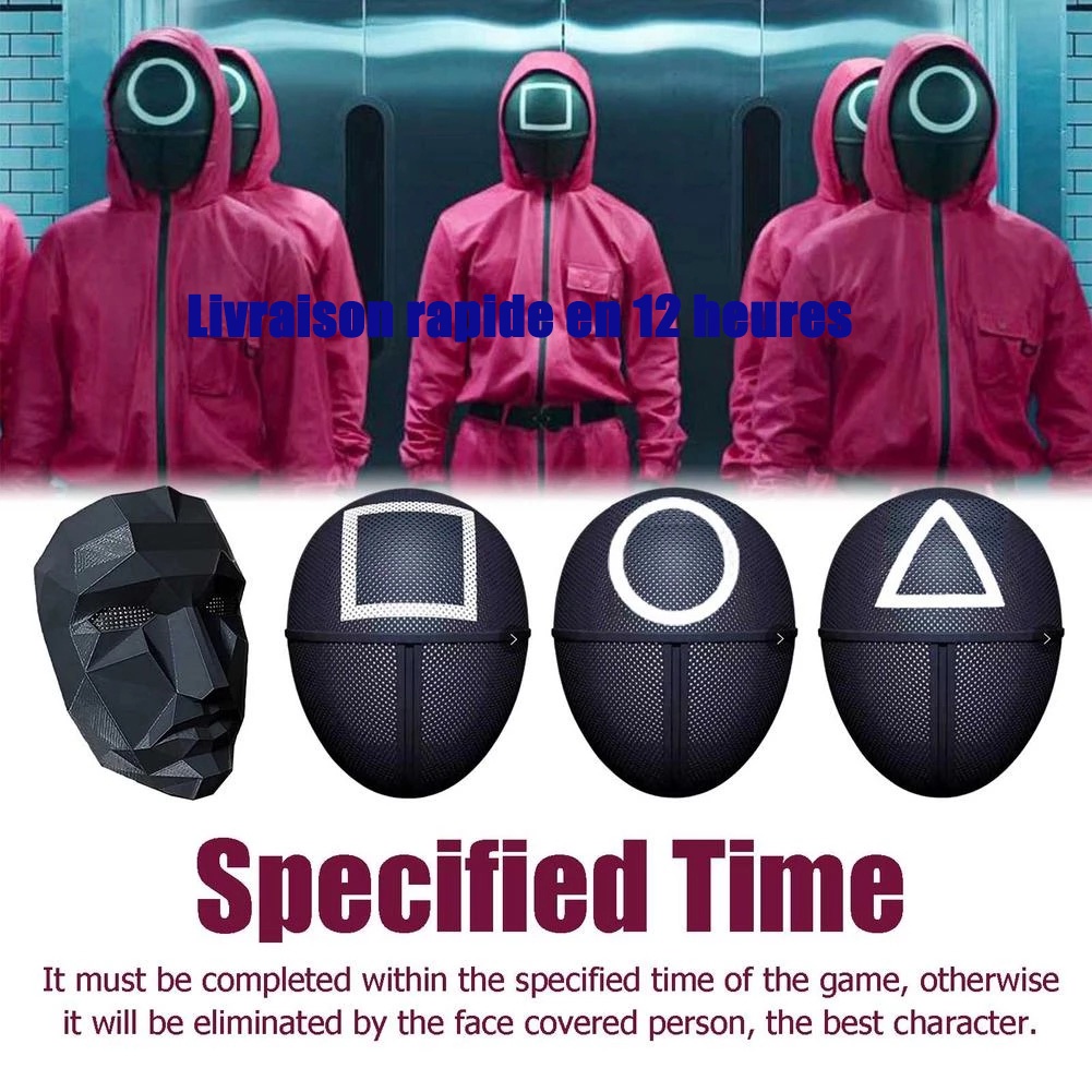 Yooli Metal / ABS / Latex Squid Trò chơi Mực Game Mặt nạ Người đàn ông đeo mặt nạ Halloween Masquerade Prop Li Zhengjae Sama Ayat COS Giả vờ chơi Bộ phim truyền hình Hàn Quốc Halloween Cosplay Party Trò chơi Chơi quà Giáng sinh