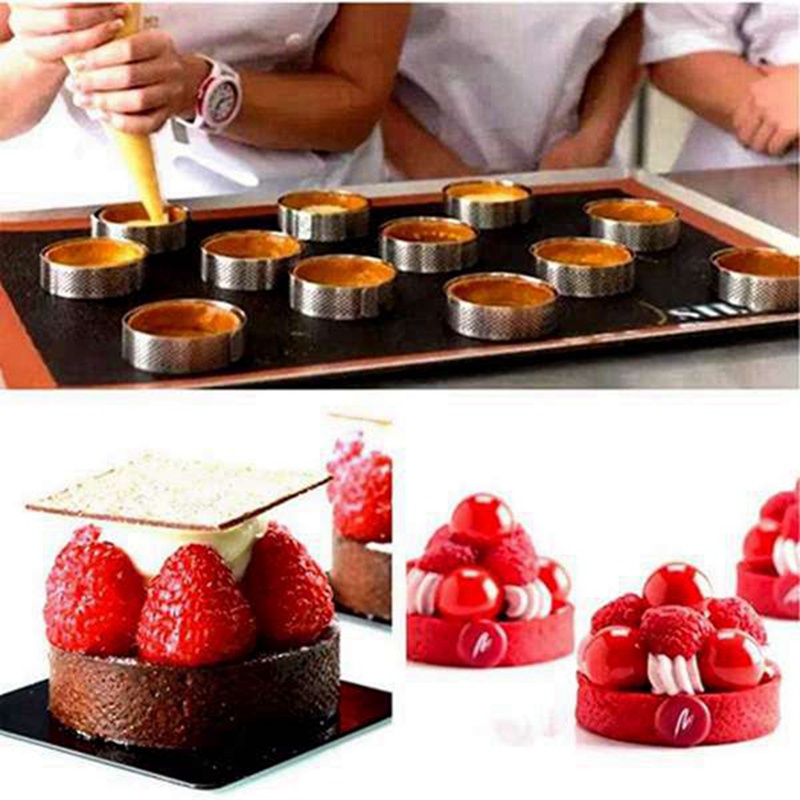 Set 20 Khuôn Làm Bánh Tart Hình Tròn Có Lỗ 8cm