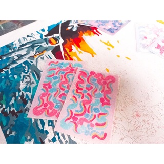 Hình dán, miếng dán, sticker ruy băng lấp lánh