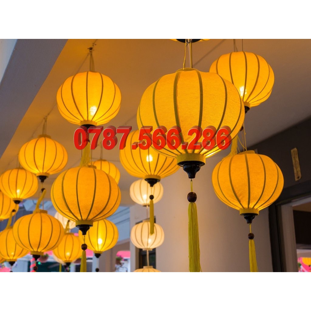 Combo 5 đèn lồng vàng trang trí thả trần