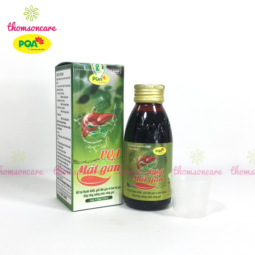 Siro PQA Mát gan - giải độc gan, thanh nhiệt - dùng được cho bé từ 2 tuổi - chai 125ml từ diệp hạ châu, cà gai leo