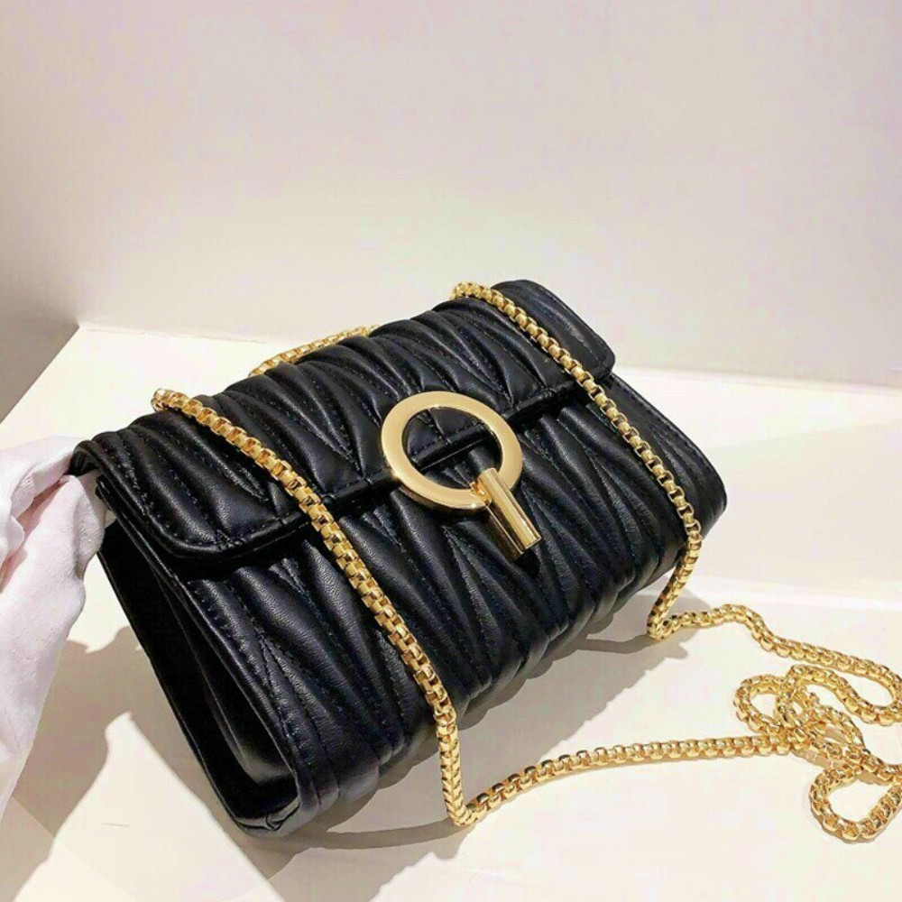 Hàng Hot 2021 Túi Xách Nữ Messenger 2 Ngăn Chất Da Cực Đẹp Phom Túi Cứng Cáp Dây Xích Lên Hình Cực Đẹp LN34