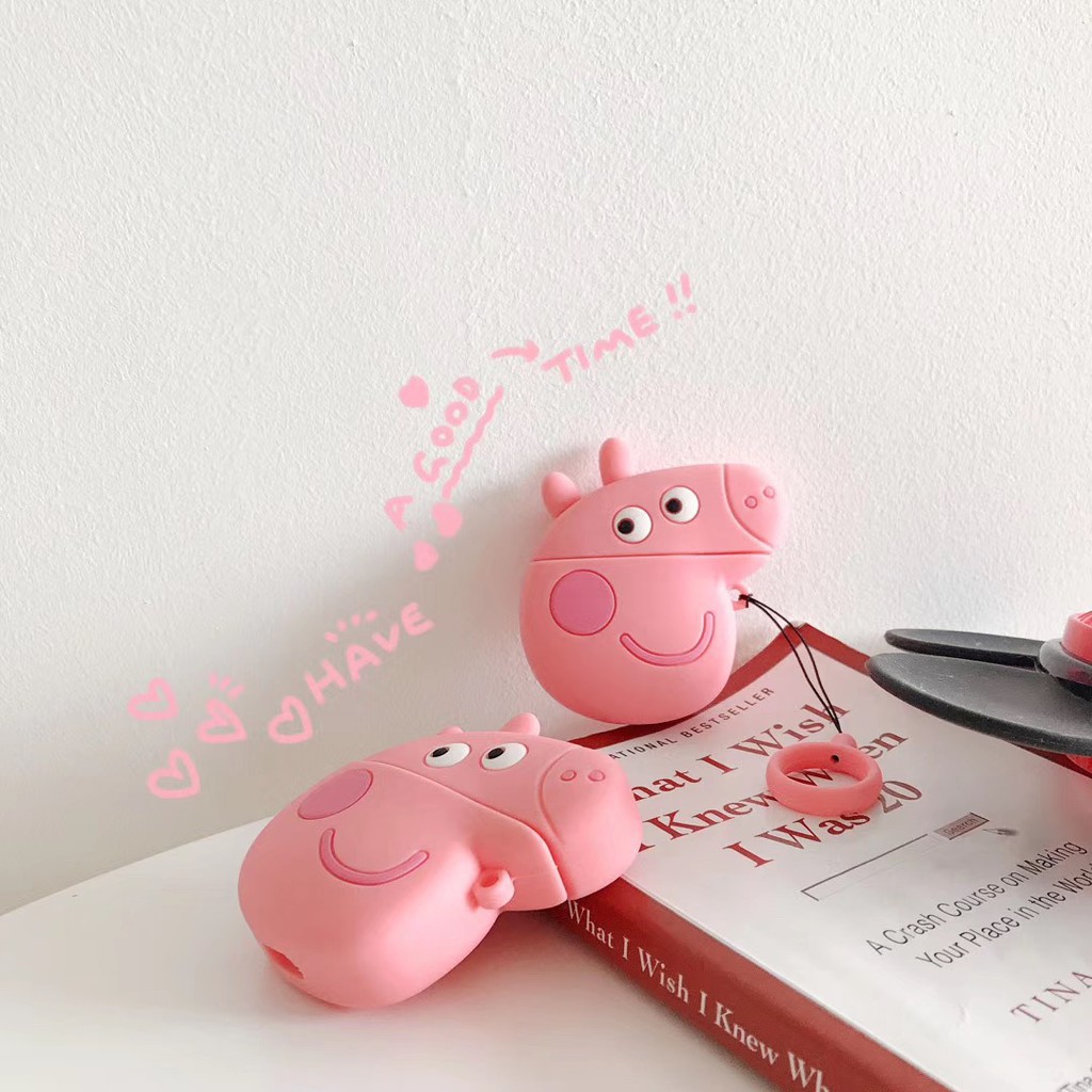 Super cute peppa pig apple Airpods Shockproof Cover Earphone Cases Protector Case