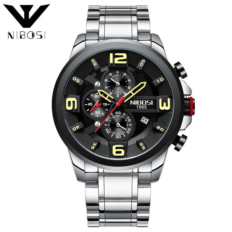 [ xả kho ] Đồng hồ nam Nibosi 2336 dây thép hàng chính hãng cao cấp