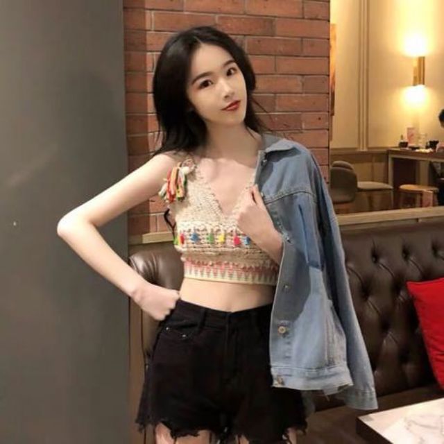 Áo crochet len đi biển( 2 màu)