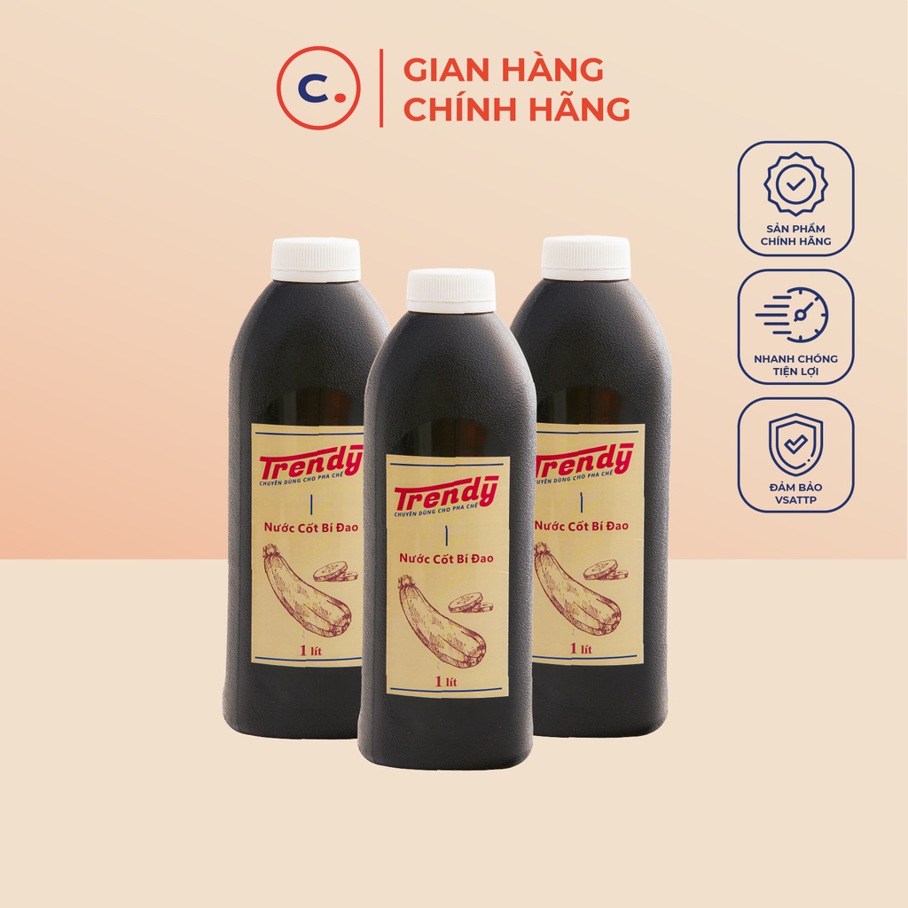 Syrup Bí Đao Trendy 1000ml - Nguyên liệu pha chế đồ uống Việt Nam - Pha Trà Bí Đao Rõ Vị, Ngon Chuẩn