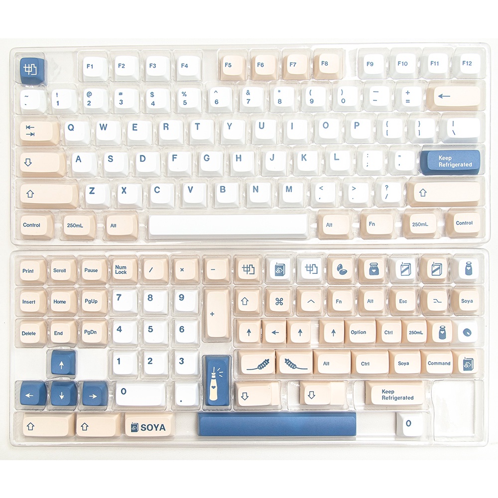 GMK soymilk  keycaps XDA profile Dye-Sublimation PBT  keycap 144keys