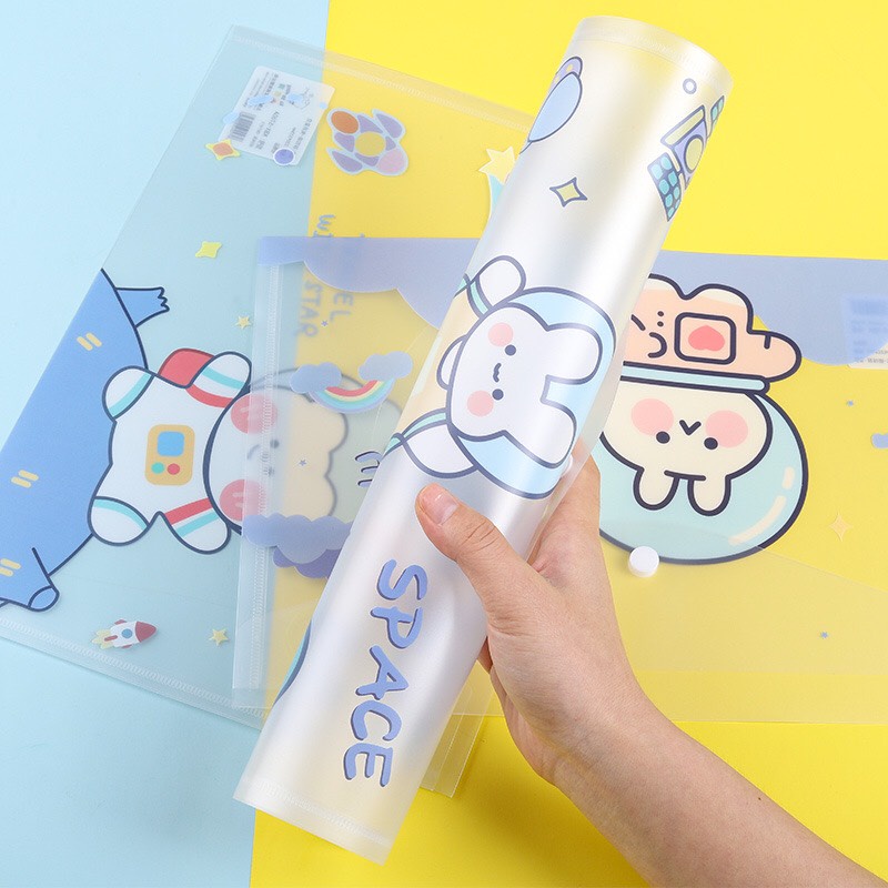 Túi đựng bài kiểm tra có nút bấm loại trong có hình cute