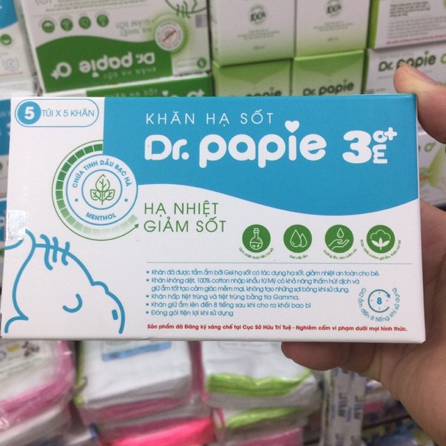 Khăn hạ sốt Dr Papie cho bé